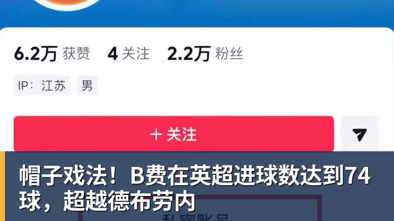帽子戏法！B费在英超进球数达到74球，超越德布劳内